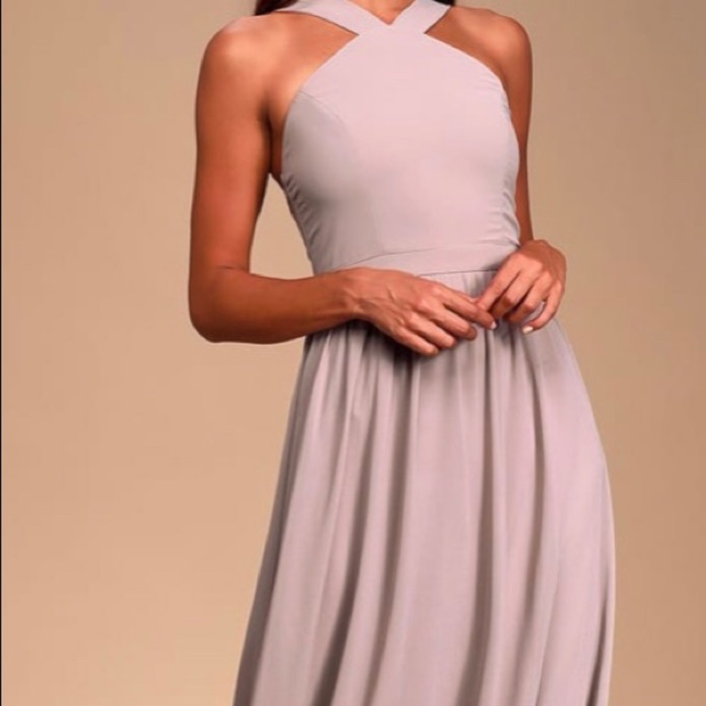 Lulu’s taupe maxi dress